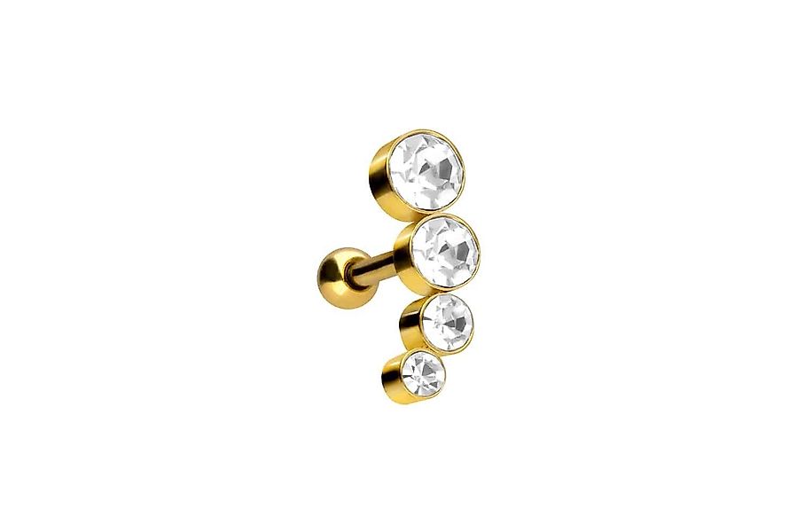PIERCINGLINE Single-Ohrstecker Chirurgenstahl Ohrpiercing 4 KRISTALLE günstig online kaufen