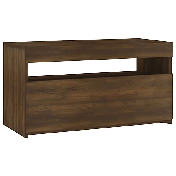 VidaXL TV-Schrank mit LED-Leuchten Braun Eichen-Optik 75x35x40 cm günstig online kaufen