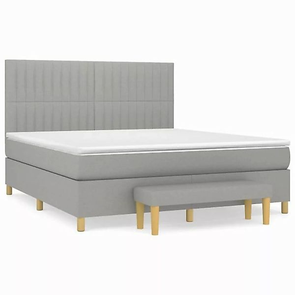 furnicato Bett Boxspringbett mit Matratze Hellgrau 180x200 cm Stoff (1-tlg) günstig online kaufen