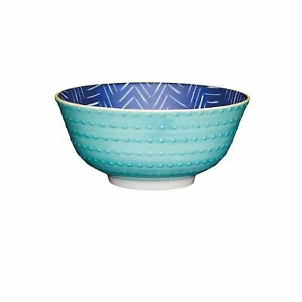 Neuetischkultur Müslischale bunt dekoriert 4er-Set Keramik türkis günstig online kaufen