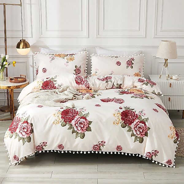 BYSURE Bettwäsche, Polyester, 2 teilig, Blume-Bettbezug-Set, günstig online kaufen