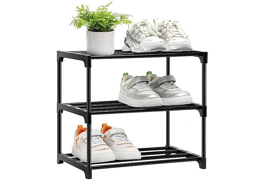 Auledio Schuhregal mit 3/4 Ebenen, Schuhregal Klein, Metall-Schuhaufbewahru günstig online kaufen
