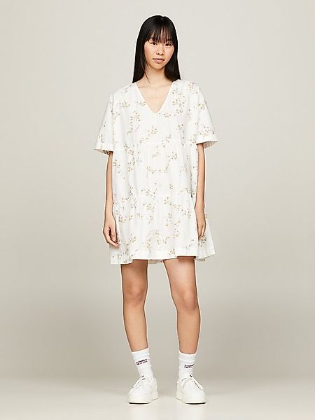 Tommy Jeans Blusenkleid TJW POPLIN A-LINE SS DRESS EXT mit V-Ausschnitt günstig online kaufen