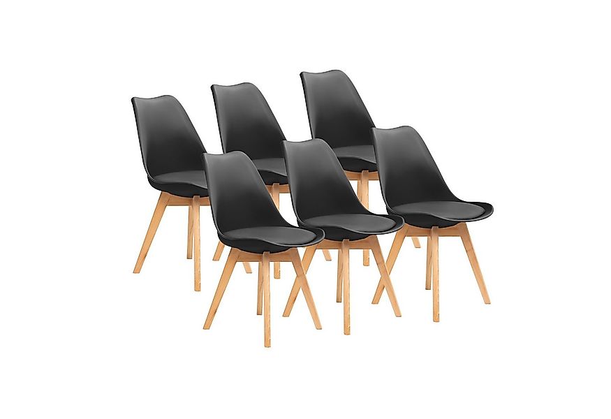 Furnify Esszimmerstuhl Küchenstuhl BJÖRN Skandinavischer Stuhl mit PU-Kisse günstig online kaufen