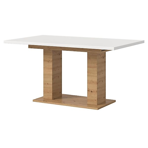 Inn.Furn Esstisch in Weiß und Eiche Ausziehbar 150 - 190 cm Home-X günstig online kaufen