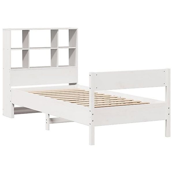 vidaXL Bett Massivholzbett mit Regal ohne Matratze Weiß 90x190 cm Kiefer günstig online kaufen