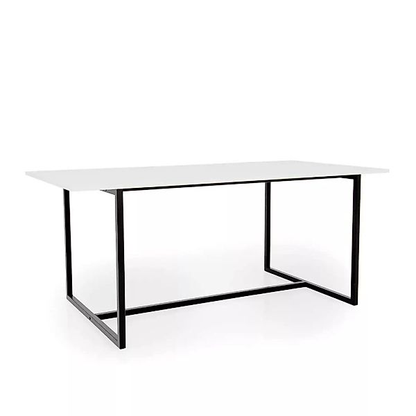 Esszimmer Tisch in Schwarz und Weiß 180 cm breit günstig online kaufen