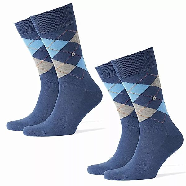 Burlington 2er Pack Herren Socken MANCHESTER - Raute, 40-46 (2x 1 Paar) bla günstig online kaufen