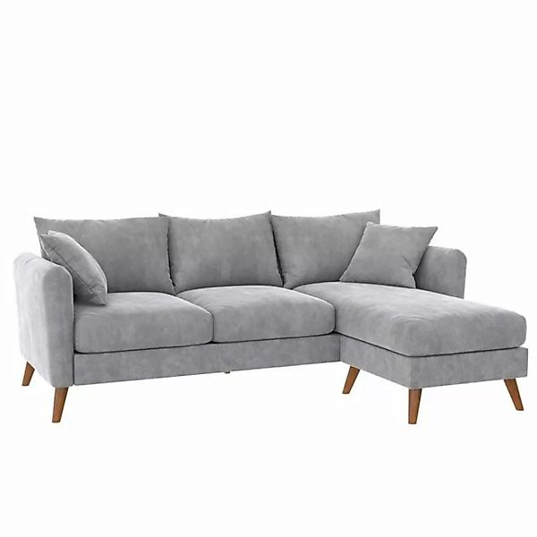 loft24 Ecksofa Magnolia, Sofa mit Armlehnen, Bezug in Samtoptik, Länge 212 günstig online kaufen