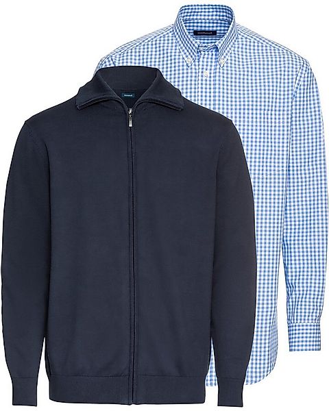 Highmoor Strickjacke Set: Zipperjacke + Hemd in Vichykaro günstig online kaufen