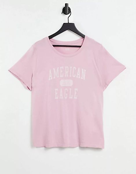 American Eagle – Klassisches T-Shirt in Rosa-Lila günstig online kaufen