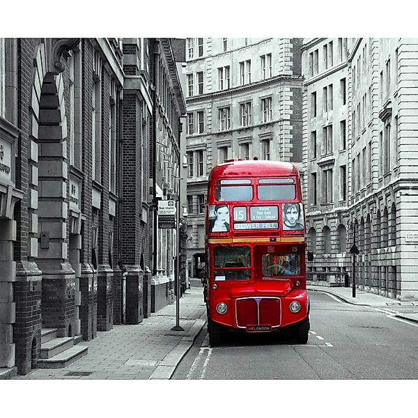 Sanders & Sanders Fototapete London Grau und Rot 360 x 270 cm 600491 günstig online kaufen