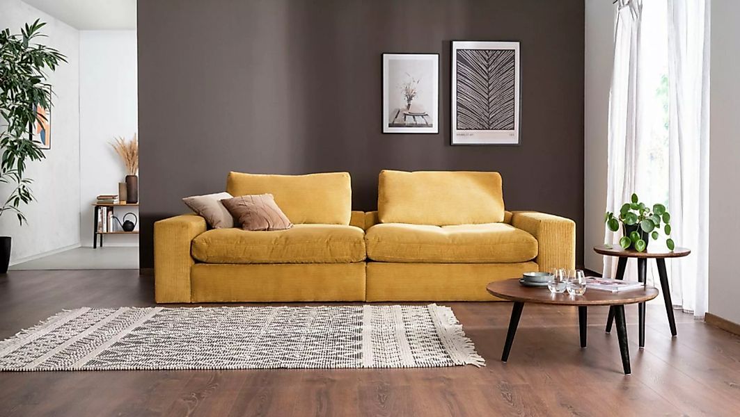 alina Big-Sofa Sandy, mit losen Sitz und Rückenkissen, in modernem Cordstof günstig online kaufen