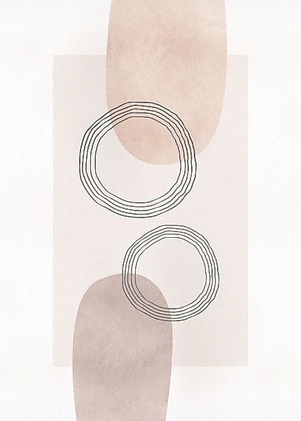 Komar Bild "Line Art Circles" Natur 1 Stk. tlg. Wandbild zur Dekoration - o günstig online kaufen
