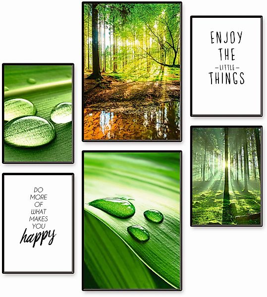 Artland Poster "Genieße die Natur", Baumbilder, (Set, 6 St.), 6er Set, 2xDI günstig online kaufen