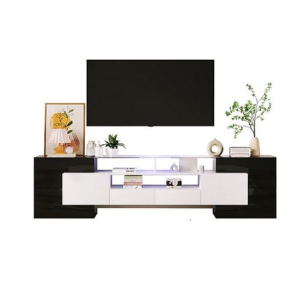 MODFU TV-Schrank Lowboard (1-St., Schwarz+Weiß, 200 günstig online kaufen