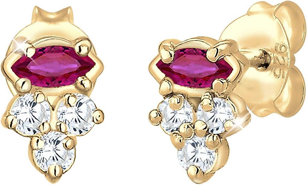 Elli Paar Ohrstecker Schmuck Geschenk Silber 925 Ohrringe, mit Rubin (synth günstig online kaufen
