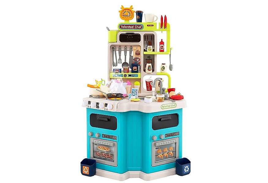 COSTWAY Spielküche PP, mit 75 Zubehör, Eck-Spielküche mit Licht, Sound & Da günstig online kaufen