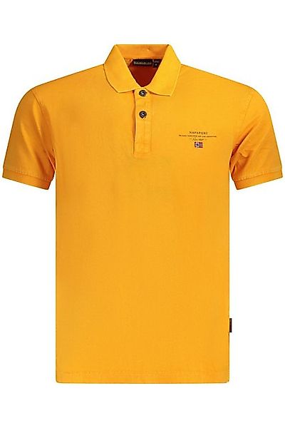 Napapijri Poloshirt Herren Kurzarm-Poloshirt in Orange mit Stickerei günstig online kaufen