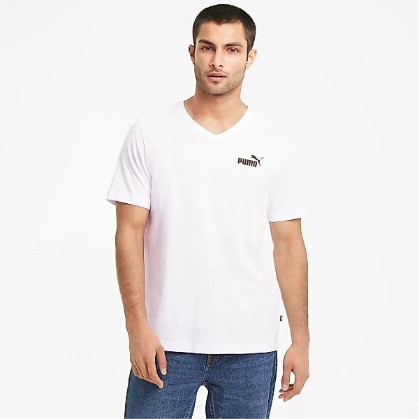 PUMA Essentials Herren T-Shirt mit V-Ausschnitt | Mit Aucun | Weiß | Größe: günstig online kaufen