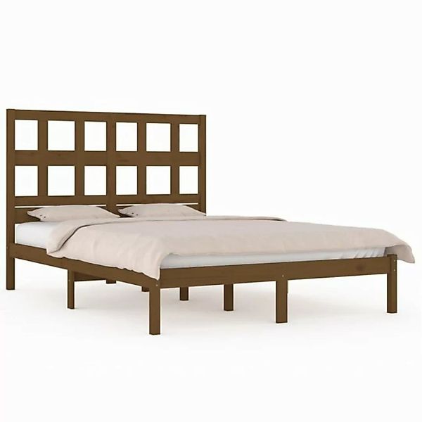 vidaXL Bettgestell Massivholzbett Honigbraun Kiefer 200x200 cm Bett Bettges günstig online kaufen