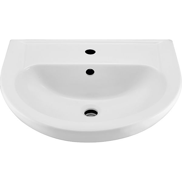 Waschbecken 58 cm x 46 cm x 21 cm Keramik Weiss günstig online kaufen