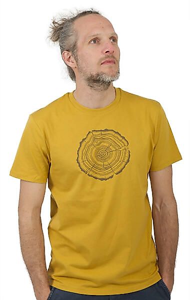 Shirt Aus Biobaumwolle Fairwear Für Herren "Treeslice" In Ocre-gelb günstig online kaufen