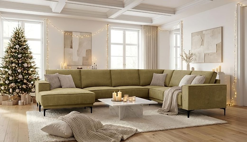 OTTO home Wohnlandschaft »OLAND U-Form, XXL, B: 342 cm, Skandi-Design« Skan günstig online kaufen