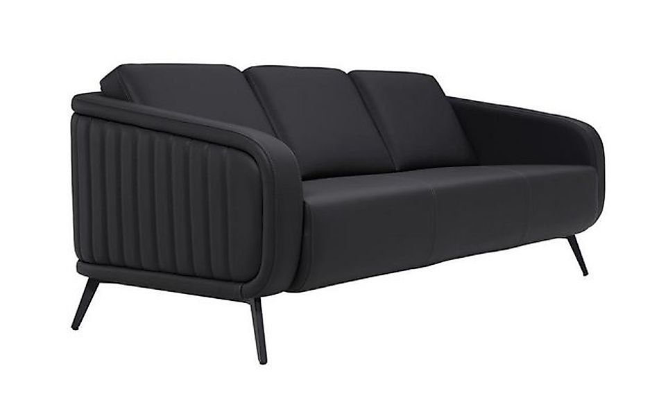 JVmoebel 3-Sitzer Sofa 3 Sitzer Polstersofa Schwarz Textil Sitz Design Couc günstig online kaufen