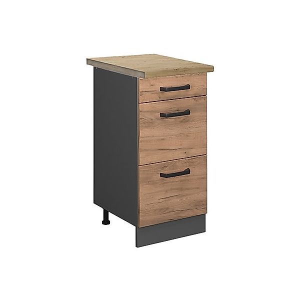 Vicco Unterschrank R-Line, Goldkraft Eiche/Anthrazit, 40 cm mit Schubladen, günstig online kaufen