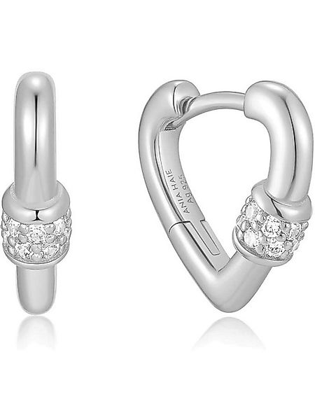 Ania Haie Paar Creolen Ania Haie Damen-Creolen 925er Silber Zirkonia Herz ( günstig online kaufen