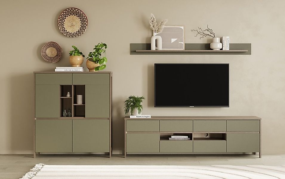 Home affaire Wohnwand »Stranda, moderne Anbauwand, Komplettset im Scandi-St günstig online kaufen