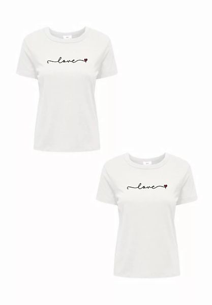 JACQUELINE de YONG T-Shirt T-Shirt 2er Set Kurzarmshirt aus Baumwolle (2-tl günstig online kaufen