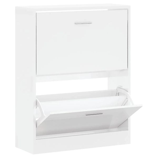 vidaXL Schuhschrank Hochglanz-Weiß 63x24x81 cm Holzwerkstoff 342560 günstig online kaufen
