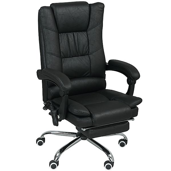 Vinsetto Massage-Bürostuhl Mikrofaser 64L x 70B x 110-118H cm Schwarz günstig online kaufen