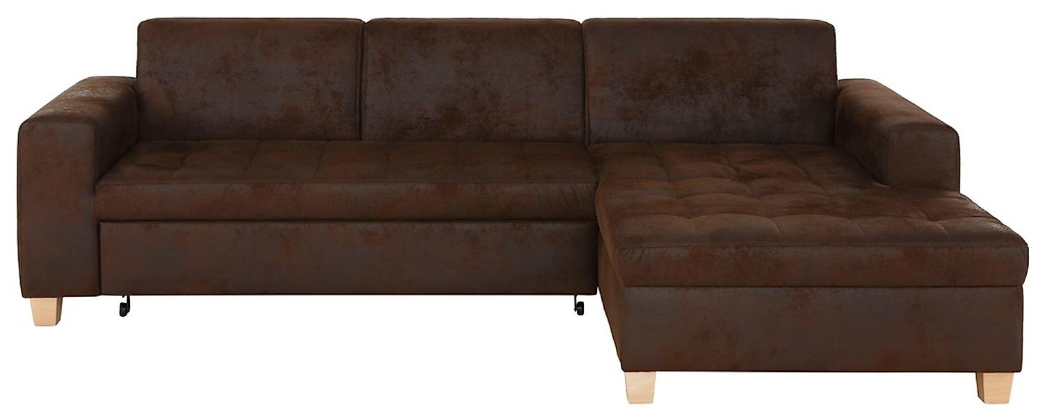 Home affaire Ecksofa "Corby L-Form" wahlweise mit Bettfunktion, Steppung au günstig online kaufen