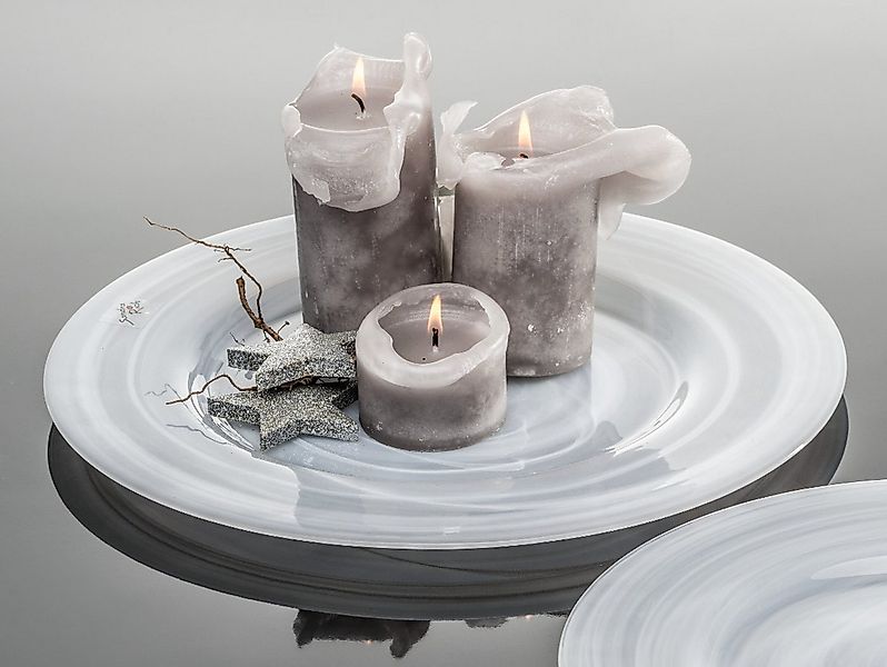 Sandra Rich Dekoschale Glasteller Alabaster weiß von Sandra Rich günstig online kaufen