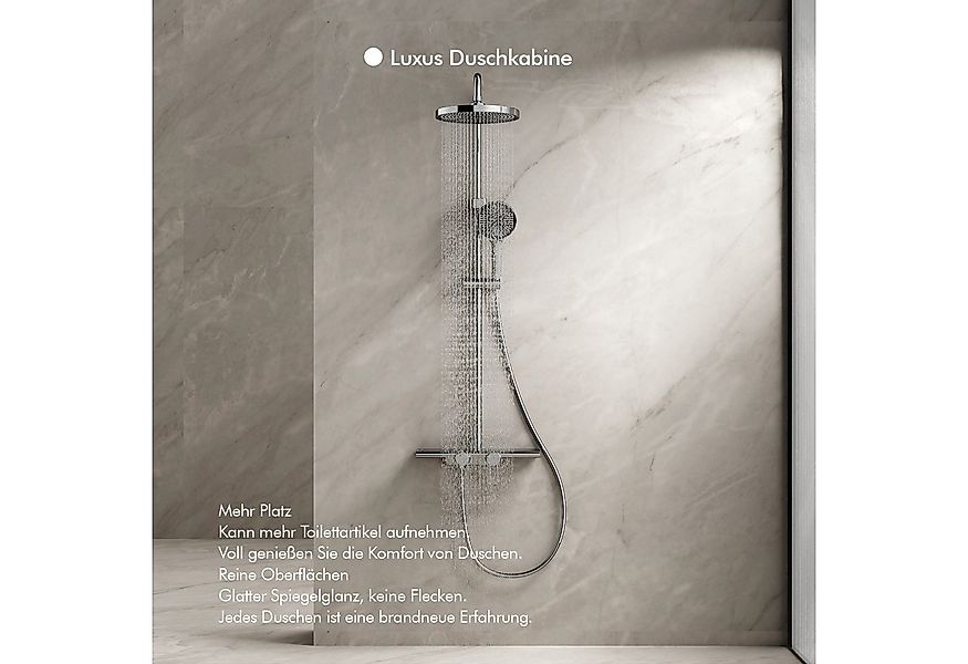 HOMELODY Duschsystem Regendusche Stangenbrause-Set 400 mm Ablage 5 Modi, hö günstig online kaufen