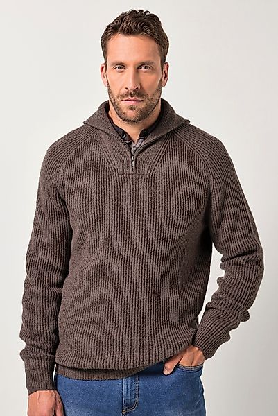 JP1880 Rundhalspullover JP1880 Stricktroyer Zippkragen bis günstig online kaufen