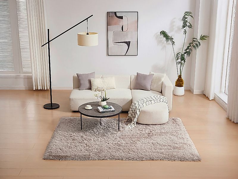 Hochflorteppich - 160 x 230 cm - Taupe - ARDELA günstig online kaufen