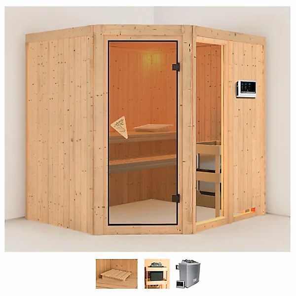 Karibu Sauna »Frigga 2« Set, 9-kW-Ofen mit externer Steuerung günstig online kaufen