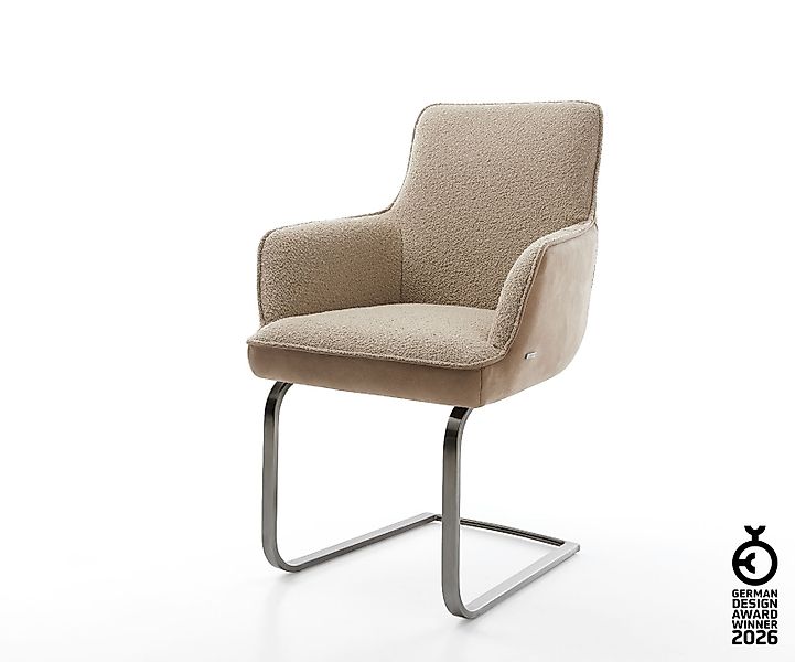 Freischwinger Heira-Flex mit Armlehnen Materialmix Schlamm Freischwinger fl günstig online kaufen