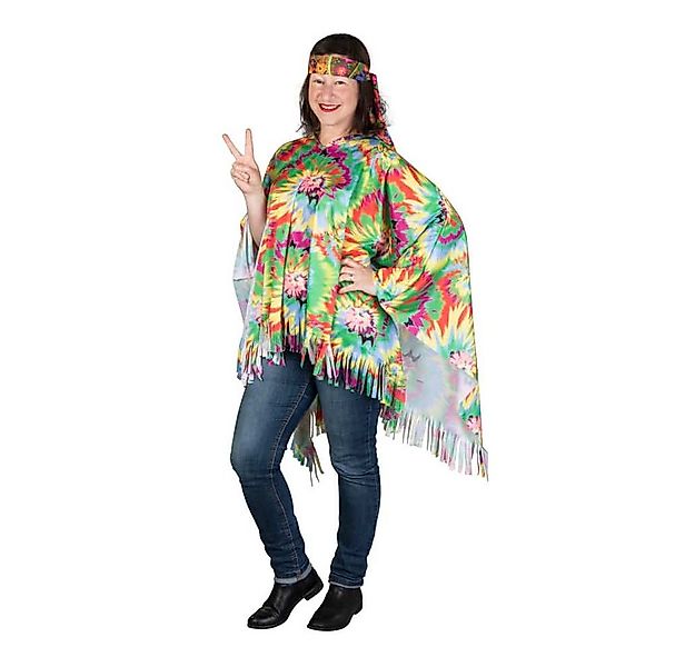 MICA Kostüm Kostüm - Poncho Hippie - für Erwachsene - Einheitsgröße günstig online kaufen