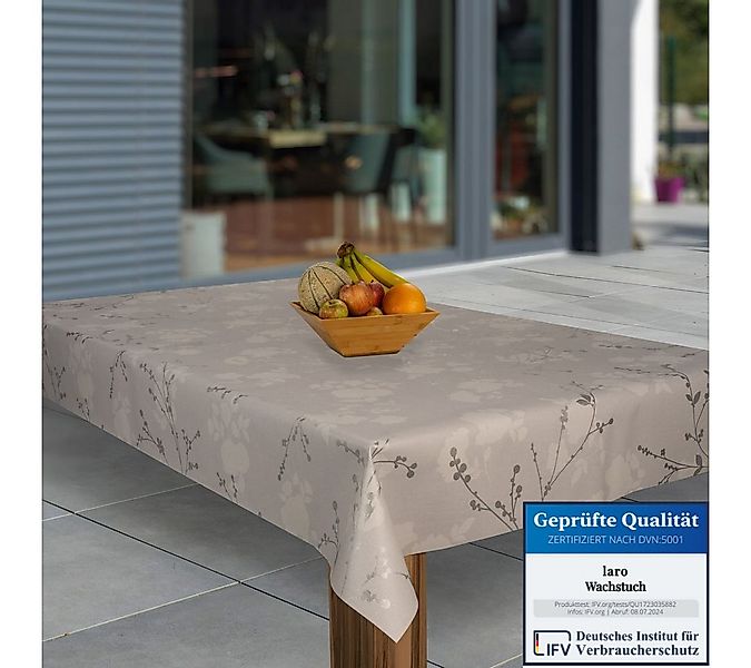 laro Tischdecke Wachstuch-Tischdecken Weihnachten Blumen Weiß Grau rechteck günstig online kaufen