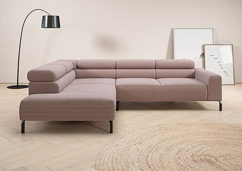 PLACES OF STYLE Ecksofa »Antonelli, L-Form, inkl. Kopfteilverstellung, Brei günstig online kaufen