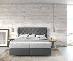 DELIFE Boxspringbett Dream-Great, Mikrofaser Anthrazit 160x200 günstig online kaufen