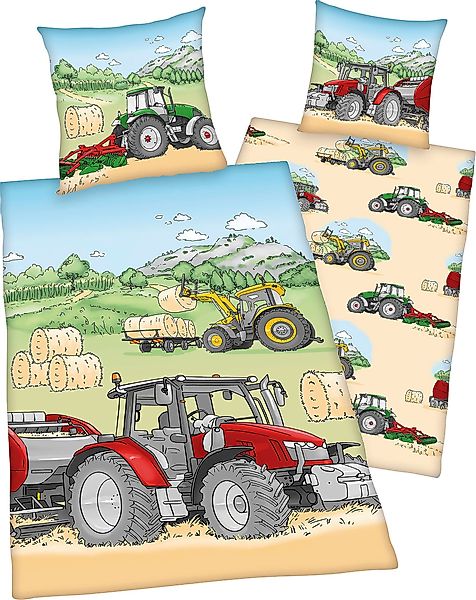 Herding Young Collection Kinderbettwäsche Traktor, Flanell, günstig online kaufen