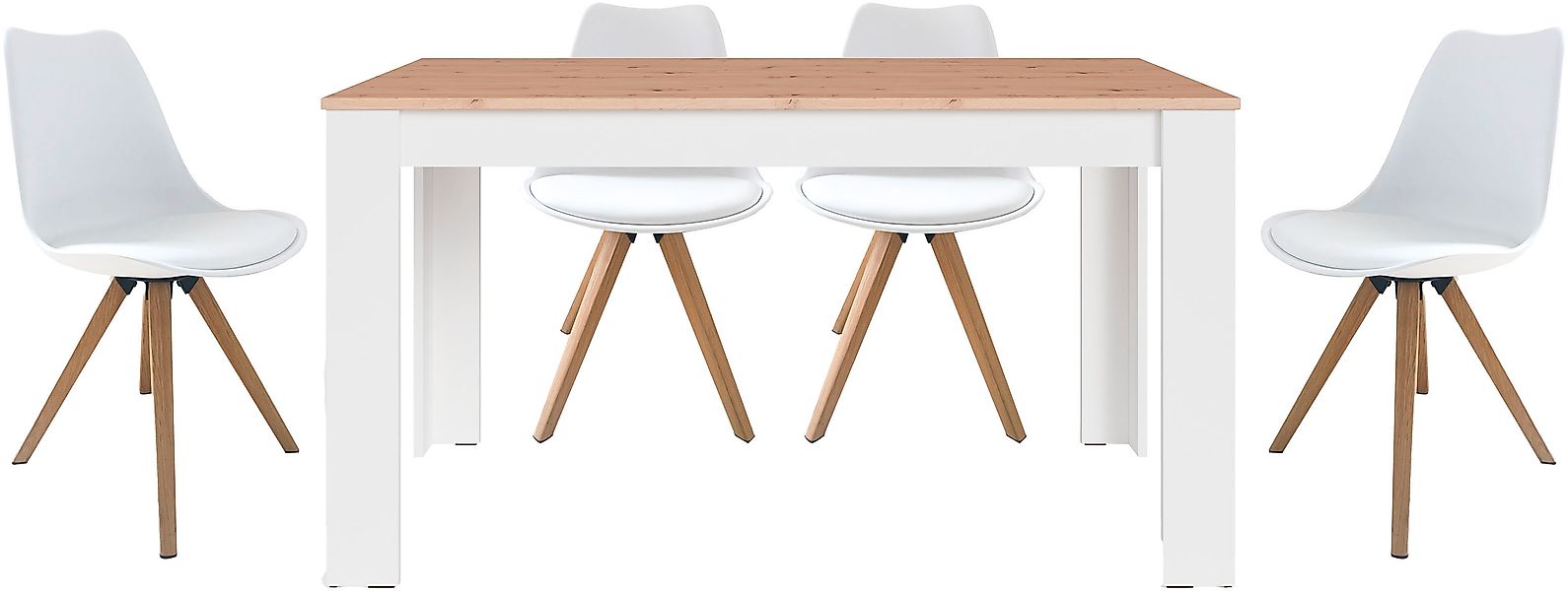 byLIVING Essgruppe »Kira« Set, 5 Stk. tlg. modernes Set mit 4 Stühlen in me günstig online kaufen