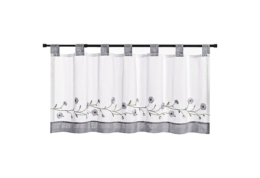 Joyswahl Scheibengardine (1 St), Schlaufen, transparent, Bestickte Voile Ku günstig online kaufen