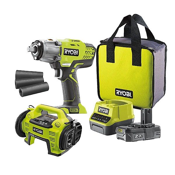 Ryobi Akku-Schlagschrauber Reifenwechsel-Set, Akku-Schlagschrauber, Akku Ko günstig online kaufen
